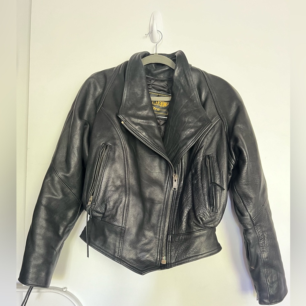 Unik Leather Motorcycle Jacket Women with Liner M Coat Medium